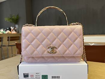 Kitlife Chanel 25ss Woc Bag Pink Grain Leather A96141 19cm