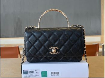 Kitlife Chanel 25ss Woc Bag Black Grain Leather A96141 19cm