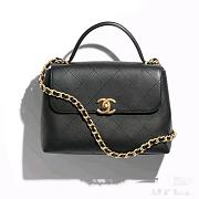 Kitlife Chanel Large Flap Bag With Top Handle Black Calfskin & Gold-Tone Metal 20.5×28×9.5 cm - 1