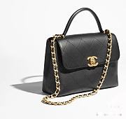 Kitlife Chanel Large Flap Bag With Top Handle Black Calfskin & Gold-Tone Metal 20.5×28×9.5 cm - 6