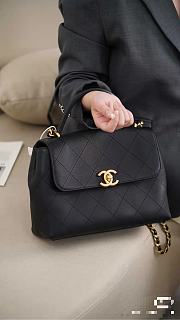 Kitlife Chanel Large Flap Bag With Top Handle Black Calfskin & Gold-Tone Metal 20.5×28×9.5 cm - 5