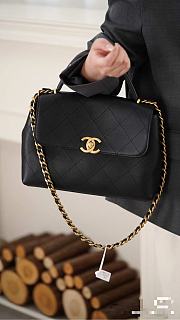 Kitlife Chanel Large Flap Bag With Top Handle Black Calfskin & Gold-Tone Metal 20.5×28×9.5 cm - 4