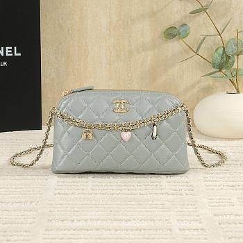 Kitlife Chanel Love Pendant Chain Bag Grey 19cm