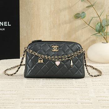 Kitlife Chanel Love Pendant Chain Bag Black 19cm