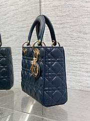 Kitlife Dior Lady Bag Dark Blue Gold Hardware 20x8x17cm - 6