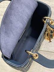 Kitlife Dior Lady Bag Dark Blue Gold Hardware 20x8x17cm - 3