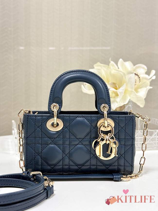 Kitlife Dior D-Joy Bag Dark Blue 17.5x10.5x6cm - 1