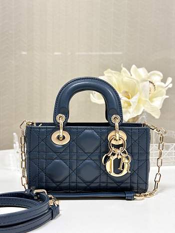 Kitlife Dior D-Joy Bag Dark Blue 17.5x10.5x6cm