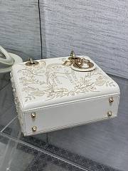 Kitlife Dior Lady Bead-embroidered Bag White 20cm - 4
