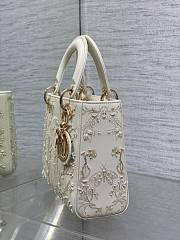Kitlife Dior Lady Bead-embroidered Bag White 20cm - 3