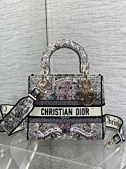 Kitlife Dior Lady Latte Embroidery with Multicolor Dior Around the World Motif Bag 24x11x20cm - 1