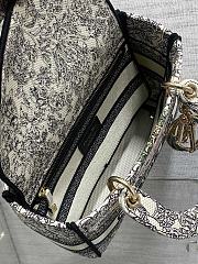 Kitlife Dior Lady Latte Embroidery with Multicolor Dior Around the World Motif Bag 24x11x20cm - 3