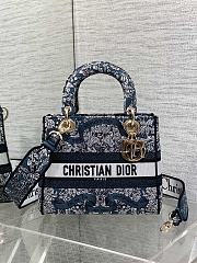 Kitlife Dior Lady Green Embroidery with Around the World Motif Bag 24x11x20cm - 1