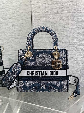 Kitlife Dior Lady Green Embroidery with Around the World Motif Bag 24x11x20cm