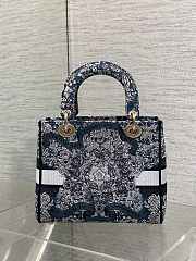 Kitlife Dior Lady Green Embroidery with Around the World Motif Bag 24x11x20cm - 6