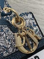 Kitlife Dior Lady Green Embroidery with Around the World Motif Bag 24x11x20cm - 5