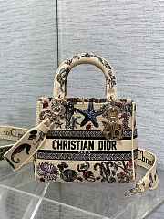 Kitlife Dior Lady Marine Embroidery Bag Beige 24x11x20cm  - 1