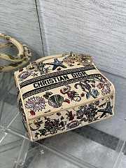 Kitlife Dior Lady Marine Embroidery Bag Beige 24x11x20cm  - 6