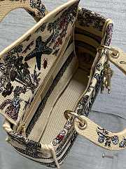 Kitlife Dior Lady Marine Embroidery Bag Beige 24x11x20cm  - 4