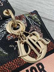 Kitlife Dior Lady Marine Embroidery Bag Black 24x11x20cm - 2