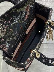 Kitlife Dior Lady Marine Embroidery Bag Black 24x11x20cm - 3