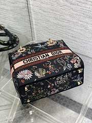Kitlife Dior Lady Marine Embroidery Bag Black 24x11x20cm - 5