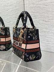 Kitlife Dior Lady Marine Embroidery Bag Black 24x11x20cm - 4