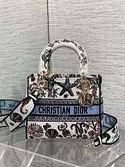 Kitlife Dior Lady Marine Embroidery Bag White 24x11x20cm - 1