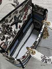 Kitlife Dior Lady Marine Embroidery Bag White 24x11x20cm - 5