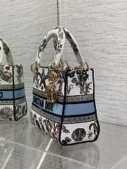 Kitlife Dior Lady Marine Embroidery Bag White 24x11x20cm - 2