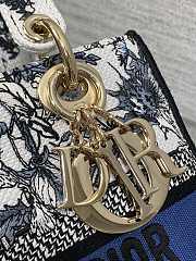 Kitlife Dior Lady Embroidery Bag White & Blue 24x11x20cm - 4