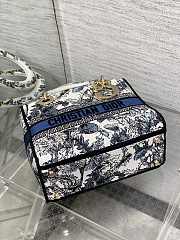 Kitlife Dior Lady Embroidery Bag White & Blue 24x11x20cm - 3