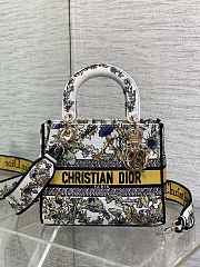Kitlife Dior Lady Embroidery Bag White & Yellow 24x11x20cm - 1