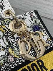 Kitlife Dior Lady Embroidery Bag White & Yellow 24x11x20cm - 6