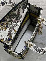 Kitlife Dior Lady Embroidery Bag White & Yellow 24x11x20cm - 5