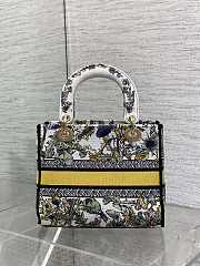 Kitlife Dior Lady Embroidery Bag White & Yellow 24x11x20cm - 4