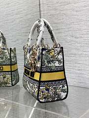 Kitlife Dior Lady Embroidery Bag White & Yellow 24x11x20cm - 3