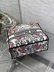 Kitlife Dior Lady Embroidery Bag White & Pink 24x11x20cm - 5