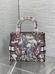 Kitlife Dior Lady Embroidery Bag White & Pink 24x11x20cm - 4