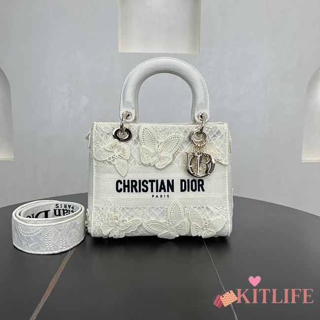 Kitlife Dior Lady Soleil Jouy Motif Bag White 24cm - 1