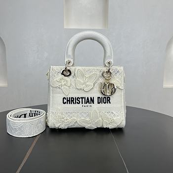 Kitlife Dior Lady Soleil Jouy Motif Bag White 24cm
