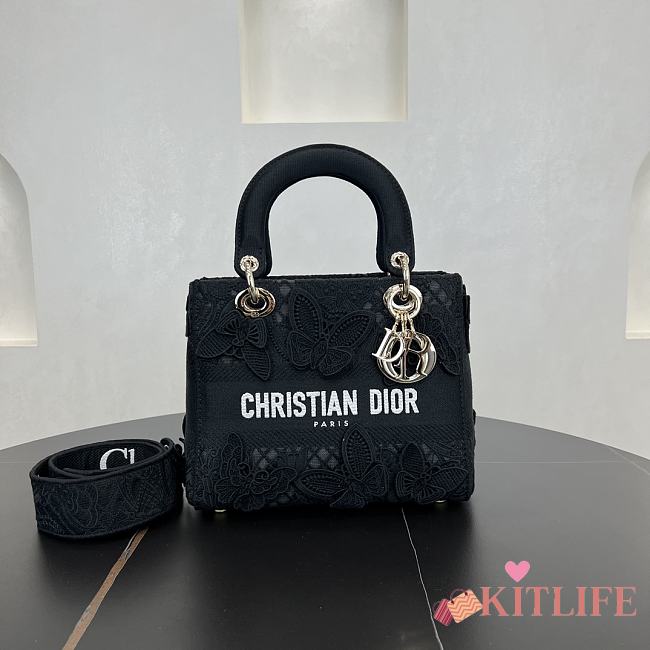 Kitlife Dior Lady Soleil Jouy Motif Bag Black 24cm - 1