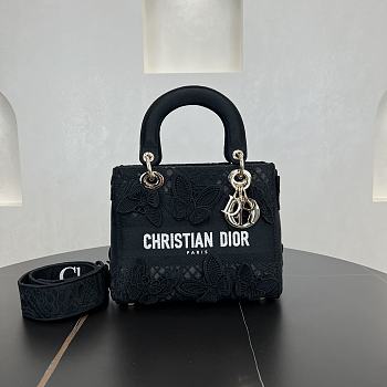 Kitlife Dior Lady Soleil Jouy Motif Bag Black 24cm