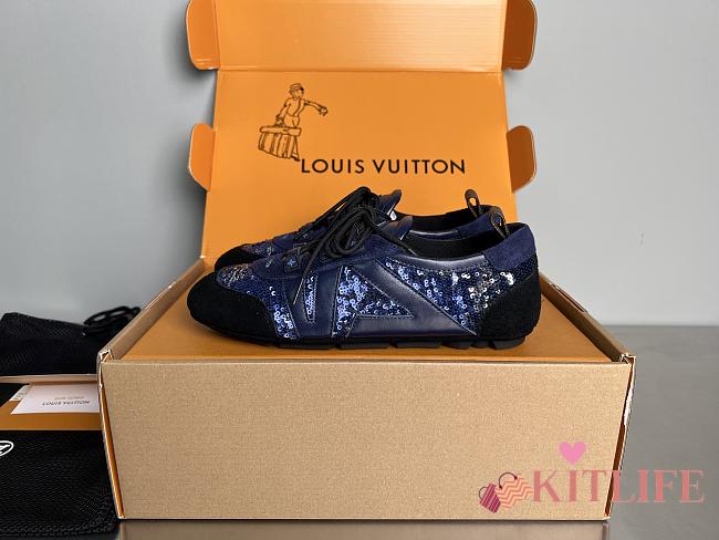 Kitlife Louis Vuitton Sneakerina Shoes Blue Sequins - 1