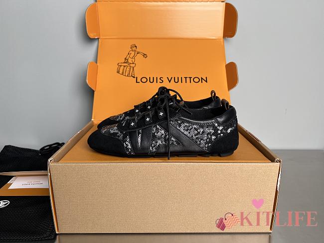 Kitlife Louis Vuitton Sneakerina Shoes Black Sequins - 1