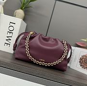 Kitlife Loewe Soft Nappa Leather Flamenco Bag Burgundy 30x10.5x20cm - 1