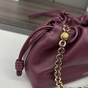Kitlife Loewe Soft Nappa Leather Flamenco Bag Burgundy 30x10.5x20cm - 6
