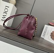 Kitlife Loewe Soft Nappa Leather Flamenco Bag Burgundy 30x10.5x20cm - 3