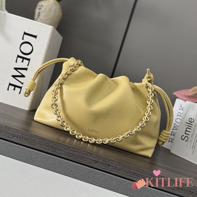 Kitlife Loewe Soft Nappa Leather Flamenco Bag Yellow 30x10.5x20cm - 1