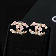 Kitlife Chanel Double C Classic Romantic Flower Pink Earrings - 1